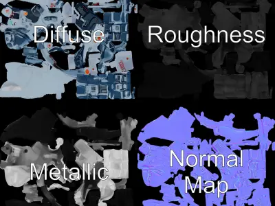 Futuristic Robotic Hand Model Pack Low-poly 3D model