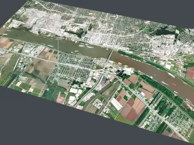 Cityscape Baton Rouge  Louisiana USA  3D model