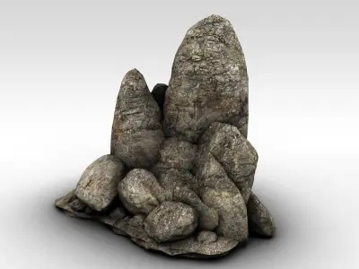 Detailed rock formation Low-poly 3D model