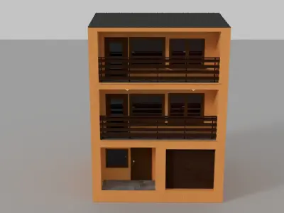 Terraced house 3D model