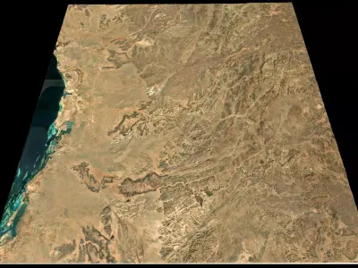 Mecca and the Red Sea coast of Saudi Arabia - tile n22 e39 3D model