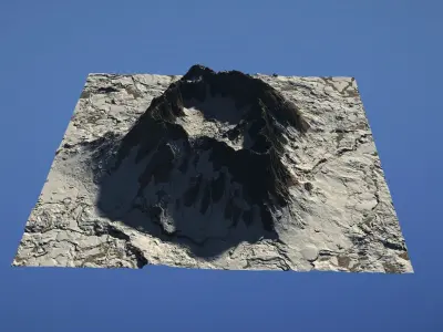 Landscape Environment Volcano Snow 05 Low-poly 3D model