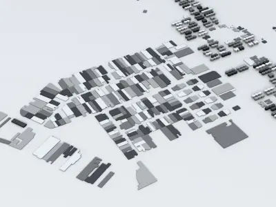 Tainan City Streets and Buildings 3D model