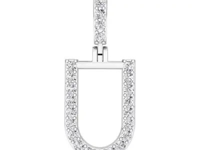 Alphabet U-letter single row pendant 3D print model