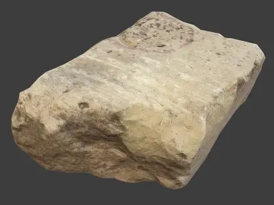 Limestone Broken Brick Low-poly 3D model