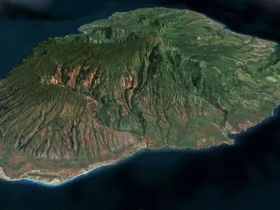 Kauai Island Low-poly 3D model