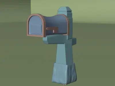 Mailbox 3D model Low-poly 3D model