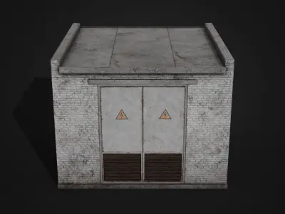 Electrical Substation Low-poly 3D model
