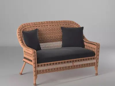 albert loveseat with cushion Low-poly 3D model