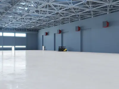 Airplane Hangar Interior 6 Low-poly 3D model