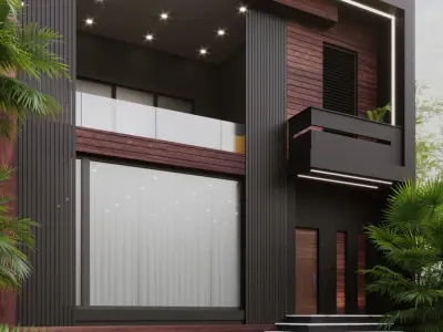 Modern House Elevation 3D model