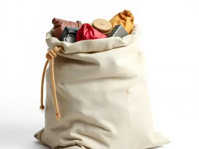 Canvas Sack with Objects Model Pack Low-poly 3D model