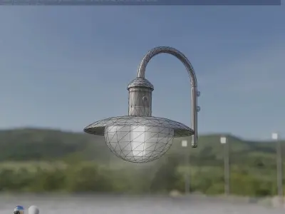 Street Light -7- Basic Version -For Walls-  Low-poly 3D model