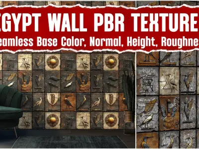 10 Egypt Wall VOL02 4K Seamless PNG PBR Textures Texture