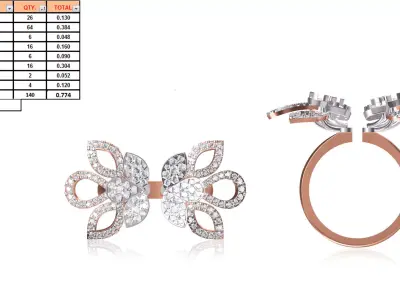 Ladies-Elegant Stone Rings For Womens 70 3D print model