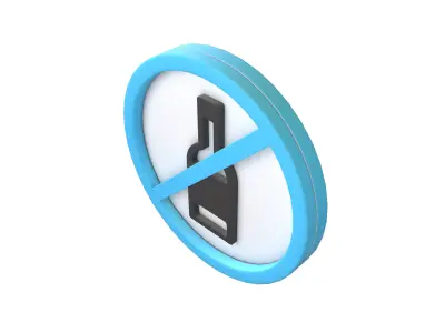 Prohibited Alcohol Symbol V1 003 Low-poly 3D model