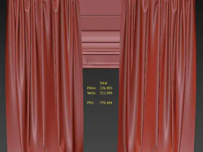 Curtain modern 2 3D model