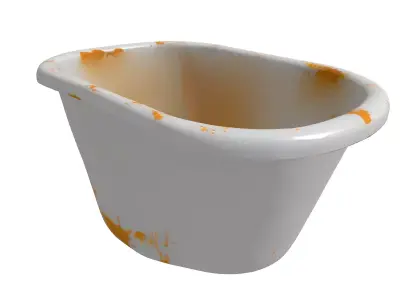 Dirty Industrial Utility Wash Basin Low-poly 3D model