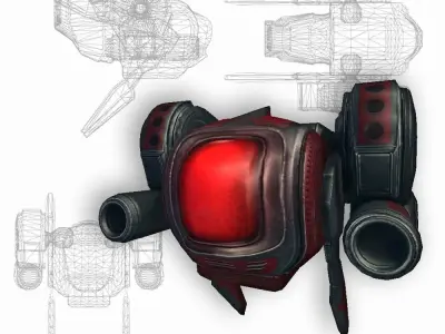 Drone 05 Sci-fi low poly Low-poly 3D model