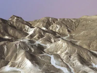 Valley Mountain Rocks Landscape Terrain Desert Cliff PBR 08 Low-poly 3D model