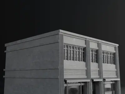 OLD RETRO CLASSICAL BUILDING 7 Low-poly 3D model