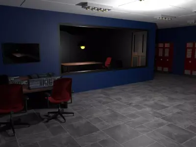 Interrogation room Low-poly 3D model