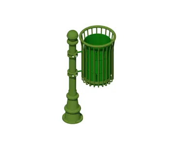 Outdoor casting feet trash bin 3D model