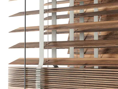 Wooden Blinds Set 08 3D model