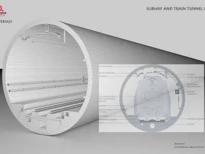  SUBWAY AND TRAIN TUNNEL DESIGN Low-poly 3D model
