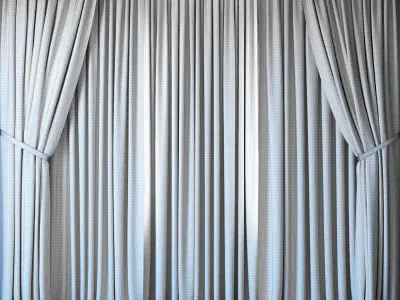 Curtains with tulle set 04  3D model