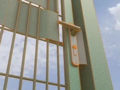 Modular Fence and Door Construction-Set Low-poly 3D model