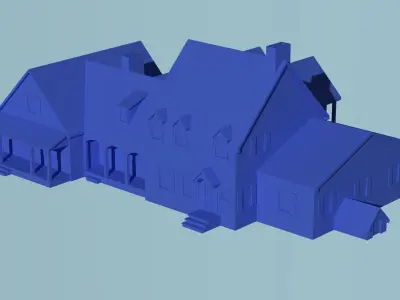 Colonial Revival Farm House 3D print model