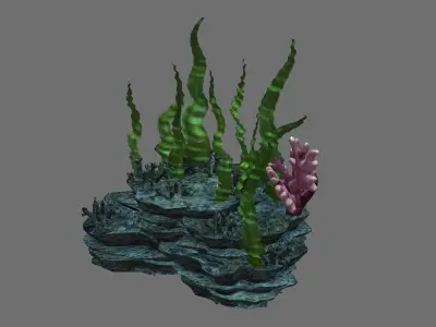 Undersea-Dragon Palace Hall-Props-Plants 3D model