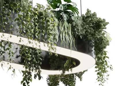 pot light - pendant plant light hanging 05 3D model