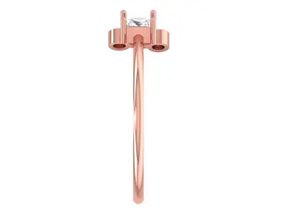 Three Stone Light Weight Band Ring 3D print model 5