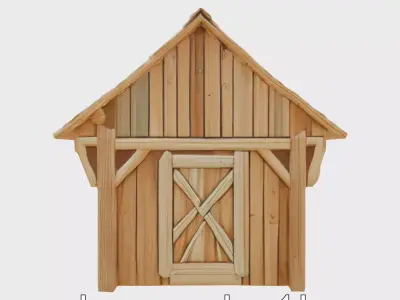 Homestead Shelter Vintage Barn Structure Low-poly 3D model