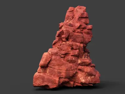 Low poly Sandstone Canyon Cliff Modular 210417 Low-poly 3D model