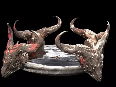 Demon Dragon Scull Stand 3D model