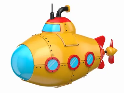 Cartoon Submarines Collection 3D model