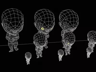 ChibiManiac4Pack1 Low-poly 3D model