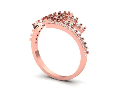 Solitaire Wedding Engagement Women Rings By Pass Ring 3D print model
