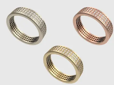 Dazzling Grid Pave Ring JDBCo 3D print model