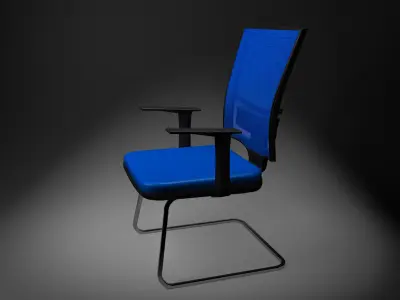 Office Chair small low poly Low-poly 3D model