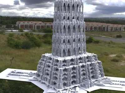 Fantasy gothic towers surreal Kitbash 3D model