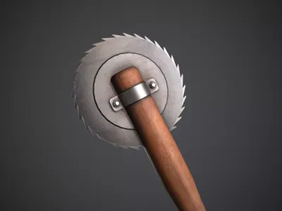 Sawblade Baseball Bat Low-poly 3D model