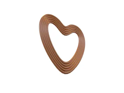 Line Heart Icon v1 006 Low-poly 3D model