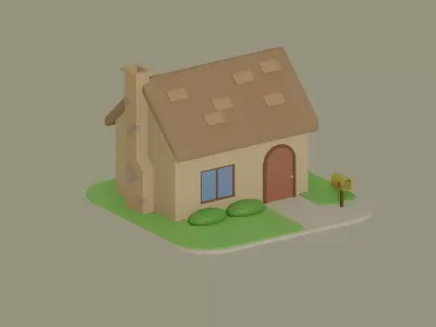Low Poly House Low-poly 3D model order