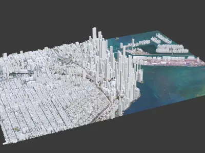 Miami City Low-poly 3D model