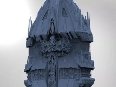 Ocean Cyberpunk Tower 2 3D model