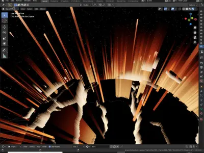 Alien Planet Sci-Fi Fantasy Scenery - Planet Explosion 3D model